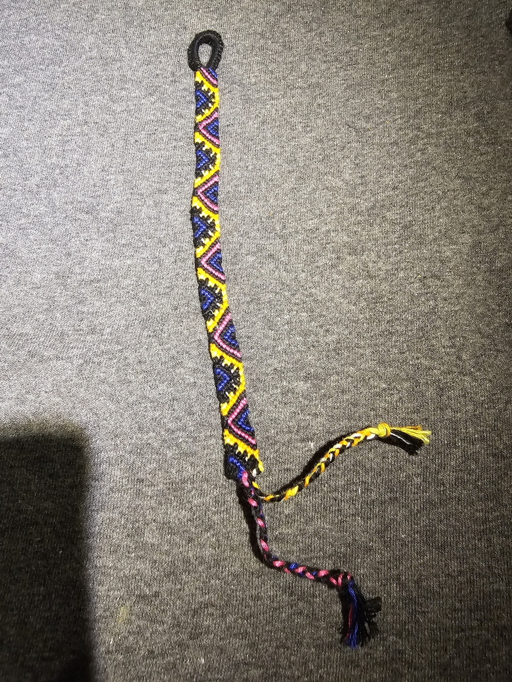Handmade Yellow, Orange, Blue, Pink & Black Friendship Bracelet